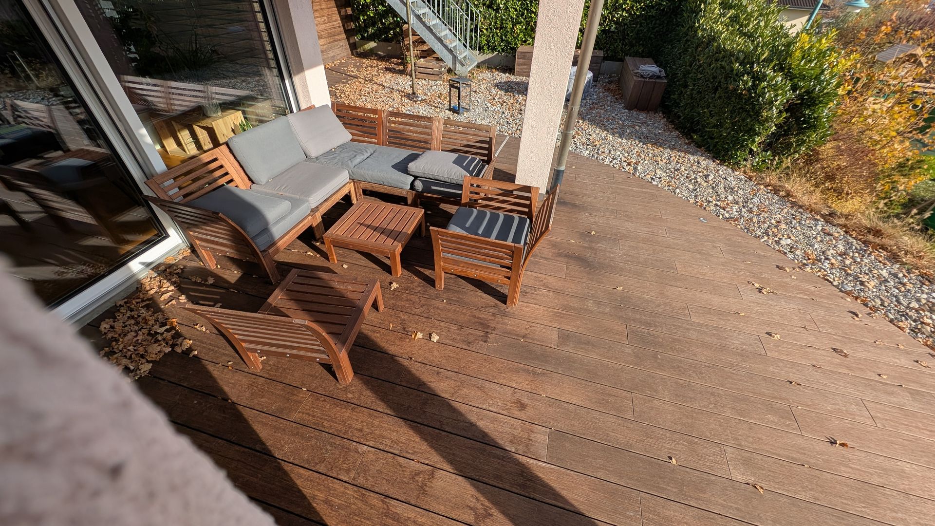 Bambusterrasse nach einem Jahr